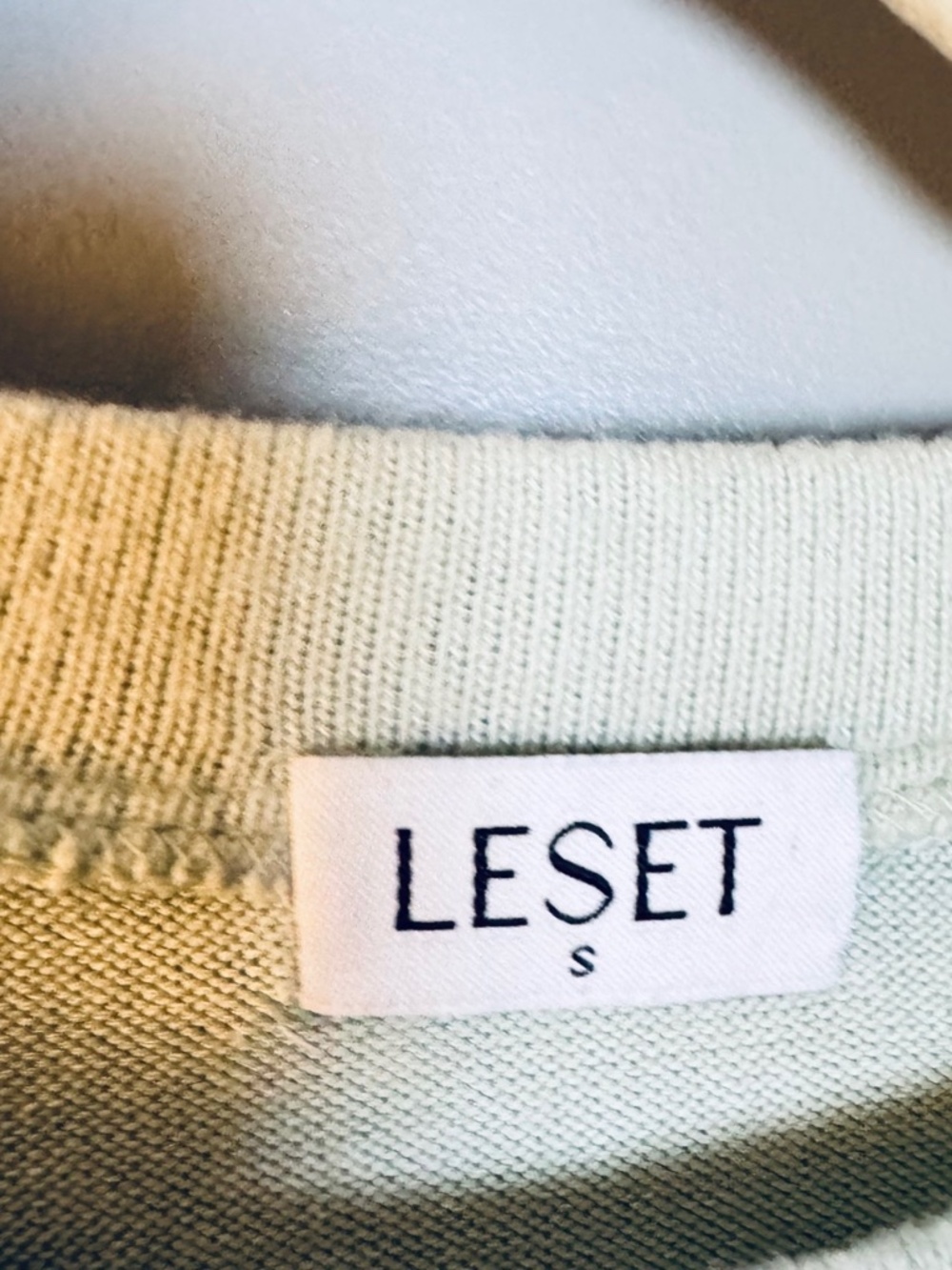 LESET High End soft crew neck aqua sweater SZ S